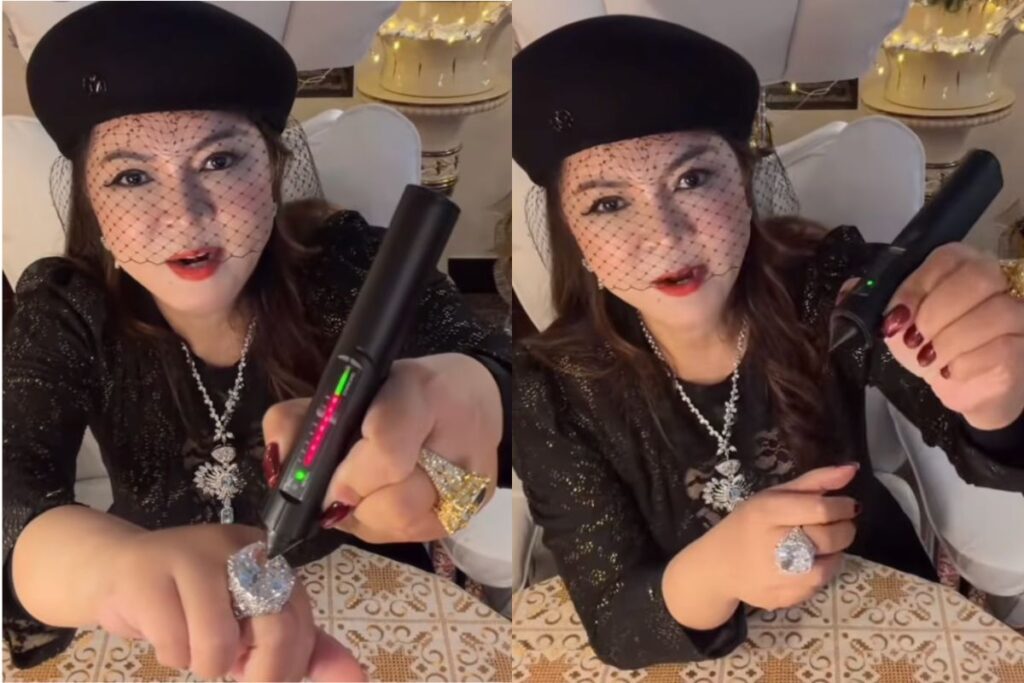 Nguyễn Phương Hằng livestream phá vỡ kỷ lục lượt xem, gọi tên dàn mỹ nhân showbiz 4 Nguyễn Phương Hằng trực tiếp test kim cương trong phiên live