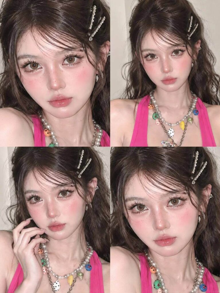 Phong cách douyin makeup tone hồng đào