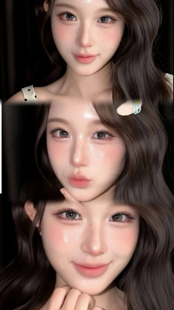 Makeup tone hồng cam đào