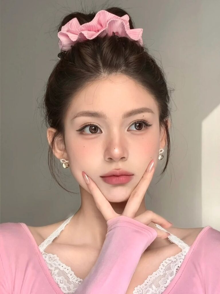 Makeup Douyin tone hồng: 3 layout cực hot & cách trang điểm 3 Phong cách Douyin makeup tone hồng đào