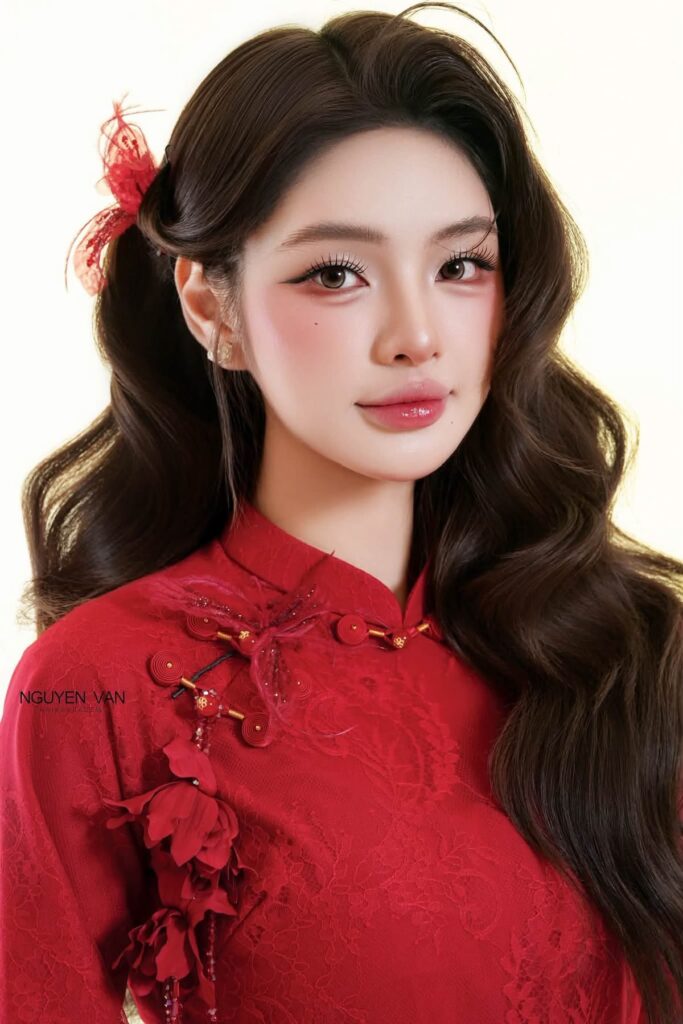 Makeup cô dâu tone đỏ hồng kiêu sa
