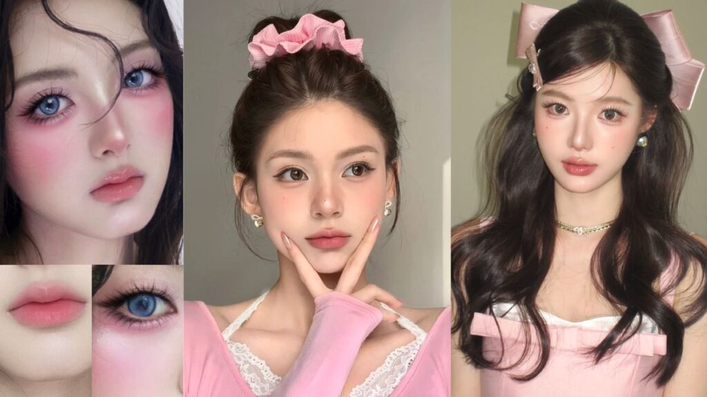Makeup Douyin tone hồng: 3 layout cực hot & cách trang điểm Makeup Douyin tone hồng